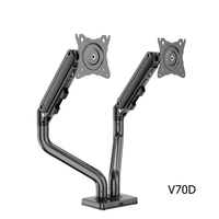 Support d'écran en aluminium et acier à livraison rapide, inclinable, robuste, pour moniteurs de 17 à 37 pouces, support double moniteur, en stock, noir