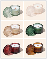 Bocaux à bougies en verre transparent fantaisie de 7 oz, style diamant taillé, pour Noël, écologiques, résistants à la chaleur, pour la décoration de la maison