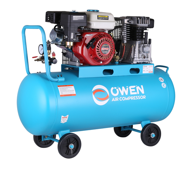 Hot Sale Industrial Workshop Air Compressor with 6.5hp 7.5kw Diesel Engine 100L Tank Low Noise 220V/ 380V Voltage