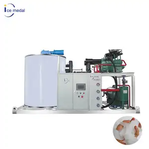 Icemedal Factory Price 10 Tons Per day Ice Flake Making Machine for fresh seafood fishery Snow Flake Ice Machine