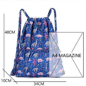 Fashion Floral Printed Design Backpack Draw <b>String</b> Sports Custom Logo Nylon Polyester <b>Bag</b> Waterproof Drawstring <b>Bag</b> Gym Backpack - Product Image 3