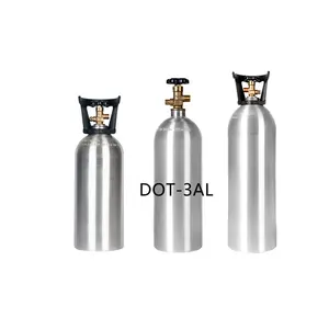 DOT aluminium lebensmittel-klasse co2-behälter 5 lb 10 lb 20 lb 50 lb co2-behälter mit rohr