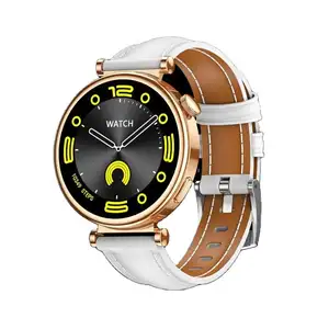 JS GT4 mini New 2 straps NFC High Quality Fashion 1.3"BT call Round Screen Stainless smart watch Heart Rate Monitor Women Ladies