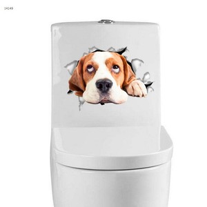 Autocollant décoratif 3D pour siège de toilette en forme de chat, en PVC, imperméable, pour salle de bain - Product Image 5