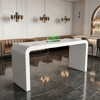 Table de salon en surface solide de conception U pour bar et zone de repos, avec capacité de restauration par polissage