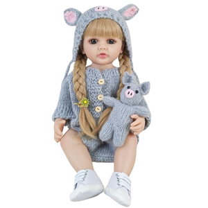 Muñeca Bebé Realista de 55 cm, Popular en 2024, Muñeca de Vinilo de Silicona, Linda Muñeca Niña <span class=keywords><strong>Reborn</strong></span> para Niños, Regalos de Cumpleaños - Product Image 1