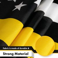 Drapeau américain à ligne jaune fine 3x5 pieds, pour agents de sécurité, prévention des pertes, camion de remorquage, bannière de maison, double couture, résistant à la décoloration