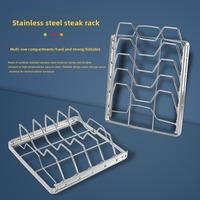 Outils de barbecue portables en acier inoxydable, support à steak, grill pliable pour extérieur et patio