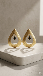 Embossed Gold Teardrop Wedding <b>Earrings</b> Filigree Sapphire Crystal <b>Drops</b> Ornate Open Pear Dangles - Product Image 6