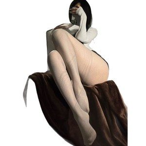Sexy Thigh High Fishnet Stockings 15D Striped Transparent Women's Shaping Stockings - Product Image 5