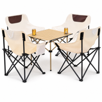 Chaise Moon en forme d'œuf en tissu Oxford, table de camping et ensemble de chaises pliantes avec dossier pour pique-nique, barbecue et utilisation en extérieur