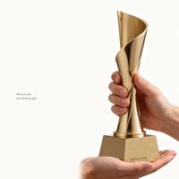 Trophée en résine personnalisé haut de gamme, design personnalisé, impression 3D UV, trophée d'honneur d'entreprise, employé exceptionnel, trophée en résine dorée