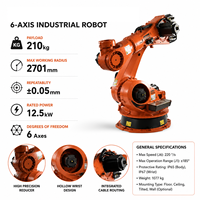 Robot industriel à 6 axes, bras de robot de palettisation, charge utile de 210 kg, portée de 2700 mm, précision de répétition de ±0,06 mm
