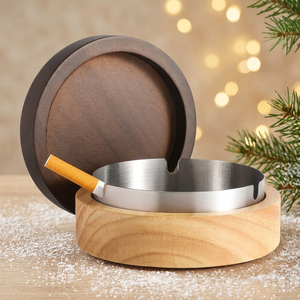 Ceniceros de Tabaco Originales Hechos a Mano de Lujo para Interiores y Exteriores, Cenicero de Madera Hecho a Mano para Cigarrillos y Puros para el Hogar y la Oficina - Product Image 1