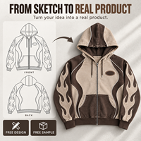 Sweat à capuche zippé personnalisé effet délavé en molleton de coton épais avec empiècements appliqués pour homme, style streetwear
