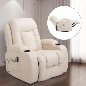 VANBOW Moderner 360-Grad-Drehkraft PU-Leders ofa Massage-Liegestuhl für Wohnzimmer