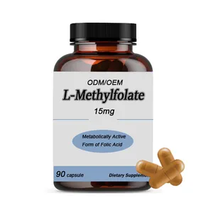 Capsules OEM de haute qualité de folate de méthyle activé optimisé pour l'acide folique et le L méthylfolate 15 mg pour adulte