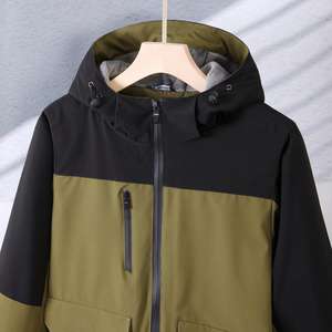 <b>Winter</b> Fleece Windbreaker <b>Jacket</b> Men Outdoor Sports Waterproof <b>Jacket</b> 100 Polyester <b>Running</b> Hooded <b>Jacket</b> - Product Image 1