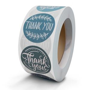 Thank You for Your Patronage Stickers <b>Blue</b> Color Sheet Custom Design Stickers Kraft <b>Paper</b> <b>Roll</b> - Product Image 2