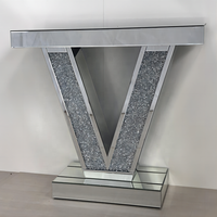 Foshan Nouveau Bon Meubles de Luxe Moderne Design Européen MDF Demi-Cercle Miroir Console Table Maison Salon Hall Polyvalent
