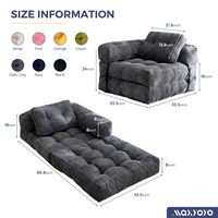 Sofá de Espuma Comprimida al Vacío 2 en 1, Sofá Cama Plegable, Sofá Individual Reclinable de Tela para Sala de Estar, Silla para Sala de Estar