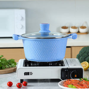 6 cái không dính đá cẩm thạch Die Cast nhôm soong canh nồi nấu ăn nồi với cảm ứng mềm mại xử lý - Product Image 4