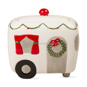 Venta al por mayor de coche de cerámica de forma Navidad cookie jar - Product Image 2