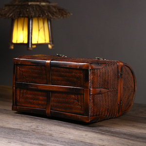 Bamboo Tea <b>Box</b> Rectangle <b>Large</b> Size Chinese Style Craft <b>Gift</b> Storage Container - Product Image 4