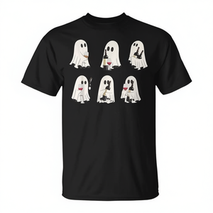 T-shirt fantôme d'Halloween avec motif fantaisie et effrayant pour s'amuser en soirée - Product Image 2