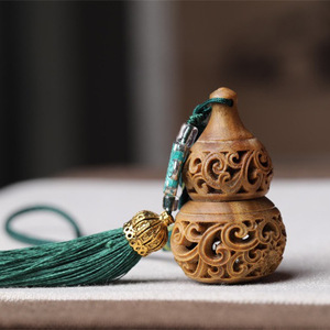 Sandalwood Gourd Sachet 4.5cm Aromatherapy Phone Keychain <b>Car</b> Pendant Chinese Style - Product Image 2