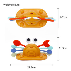 Anneau de dentition en silicone sans BPA <span class=keywords><strong>pour</strong></span> bébé, motif crabe de dessin animé, anti-morsure, bâtonnet de dentition <span class=keywords><strong>pour</strong></span> soulager l'inconfort, accessoire de dentition, lavable au lave-vaisselle - Product Image 5