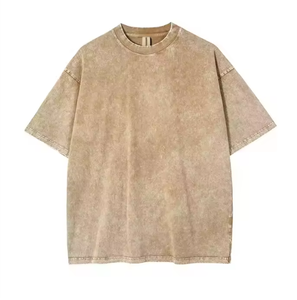 Camiseta de Algodón Lisa de Corte Holgado para Hombre, Manga Corta, Cuello Redondo, Color Sólido, Estilo Casual, Tejido Jersey, Corte Regular, Diseño Tejido - Product Image 5