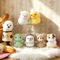 Porte-clés en peluche mignon et très demandé, motif hérisson et ours, 10 cm, rembourré en coton, personnalisable
