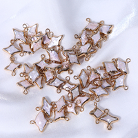 Perle baroque étoile croix rose perle d'eau douce naturelle cuivre plaqué or bijoux faits à la main matériaux