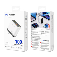 Chargeurs rapides de type C Miccell en gros, adaptateur de charge rapide GaN 100W, chargeur mural multi-ports USB-C USB-A pour smartphone