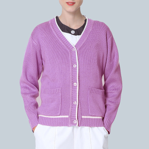 Fashion Styles Cardigan Women's Sweater Jacquard <strong>Knitted</strong> Sweater Both <strong>Sides</strong> Pocket Sweater - Product Image 6