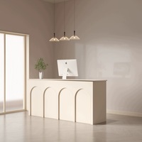 Mostrador de Recepción Comercial Pequeño de Madera Maciza Negra de Alta Calidad con Almacenamiento, Logotipo Personalizable, Mostrador de Recepción Negro
