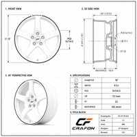 Jantes forgées CF 18 19 pouces 5x114.3 PCD 60.1 CB pour voitures particulières, compatibles avec Chaser JZX100 JZX90, jantes de drift