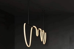 Lámpara Colgante Moderna de Tubo LED Flexible, Lámpara de Techo para <span class=keywords><strong>Dormitorio</strong></span>, Sala de Estar, Iluminación Interior Nórdica LED - Product Image 3
