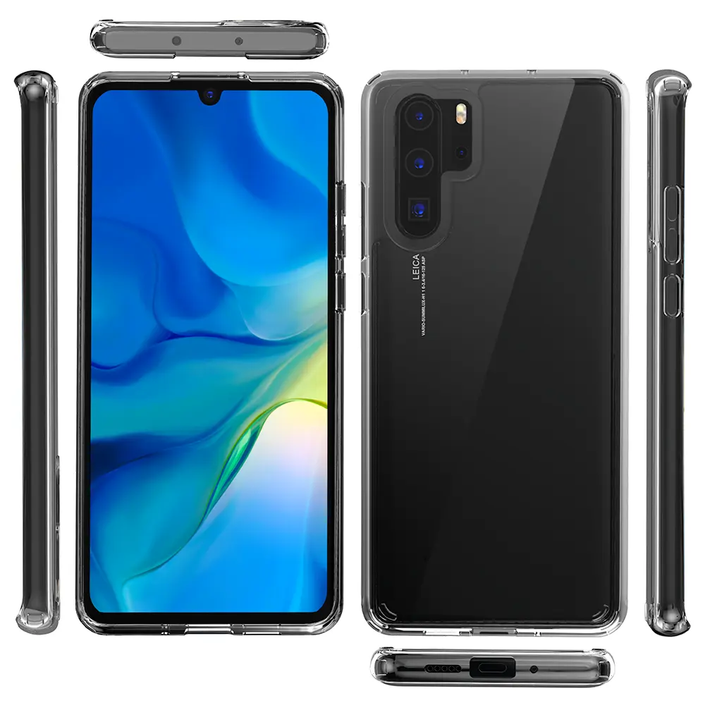 Groothandel Fabriek Goedkope Shockproof Clear Tpu Acryl Mobiele Telefoon Case Voor Huawei P30 Pro Smartphone Telefoon Gevallen