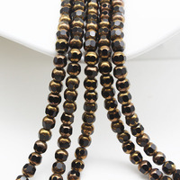 Vente en gros cristal 4mm 6mm 8mm forme de globe plaqué or perles de verre au chalumeau nouveau design perles d'espacement en verre bricolage matériaux faits à la main