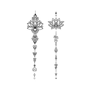 Pegatinas de <span class=keywords><strong>Tatuajes</strong></span> Realistas con Letras, Estilo Herbal, Semipermanentes, de Lujo, Simulan <span class=keywords><strong>Tatuajes</strong></span> para <span class=keywords><strong>Brazo</strong></span>, Muñeca y Espalda de Mujer, Color Negro - Product Image 5