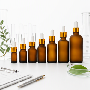 Luxury Amber Dropper Bottle Gold Cap 15ml 30ml Electroplated Collar Facial Serum Boutique Gift Set Packaging Manufacturer - Product Image 3