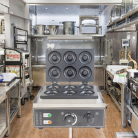 Nouvelle machine à gaufres commerciale 220V, 6 grilles, électrique, 1550W, manuelle, antiadhésive, pour mini-gaufres et beignets, usage professionnel en pâtisserie