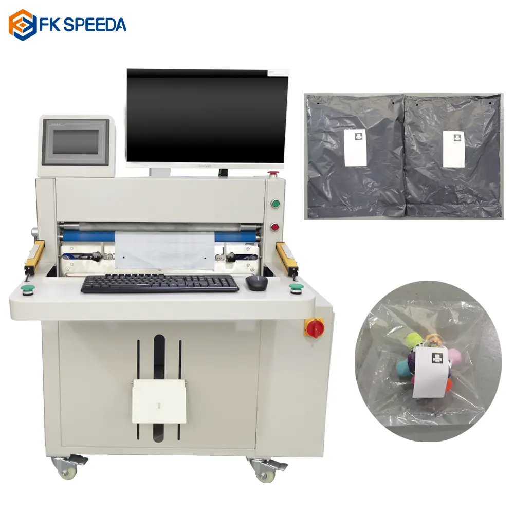 FK-SPEEDA Rollbag Automatische Bagger Met Label Printer Applicator Optie E-commerce Verpakking Machine