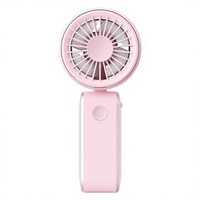 Ventilateur de poche USB pliable et rechargeable, 3 vitesses, faible bruit, en plastique, pour voyage, bureau, extérieur
