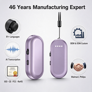 Grabadora de Voz con IA de Fábrica OEM, <span class=keywords><strong>Traductor</strong></span> de 81 Idiomas, Reducción de Ruido con Micrófono Dual, Conducción Ósea, Transcripción de Grabaciones de iPhone - Product Image 1
