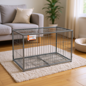 Jaula Grande para Perros, de Acero Galvanizado Gris, Resistente, para Uso en Interiores - Product Image 2
