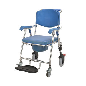 Chaise de toilette pliante à roulettes Wei Yikang avec siège et dossier pour personnes âgées et handicapées - Product Image 2