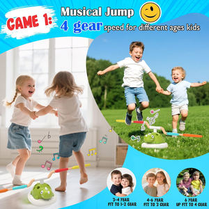 Jeux d'intérieur et d'extérieur 3 en 1 : Jeu musical de lancer d'anneaux et lanceur de fusées à trépasser pour enfants, jouets d'activités sportives sur le thème des dinosaures - Product Image 4